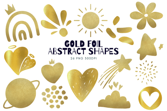 Download Gold Foil Abstract Shapes PNG - Abstract shapes png Collection