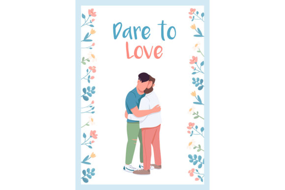 Download Dare to Love Poster Flat Vector Template - Vector Collection
