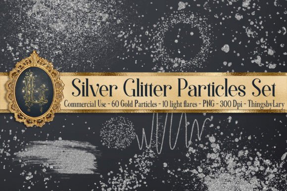 Download Silver Glitter Particles PNG Overlay - Premium Bundle