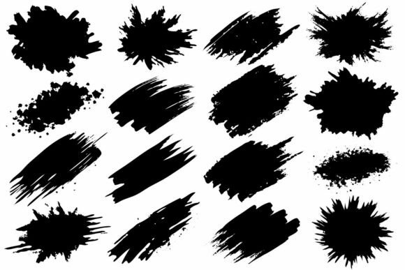 Download Black Grunge Brush Strokes and Splatters - Grunge Collection