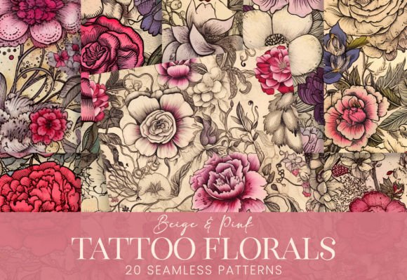 Download Faded Boho Tattoo Art Grunge Florals - Grunge Collection