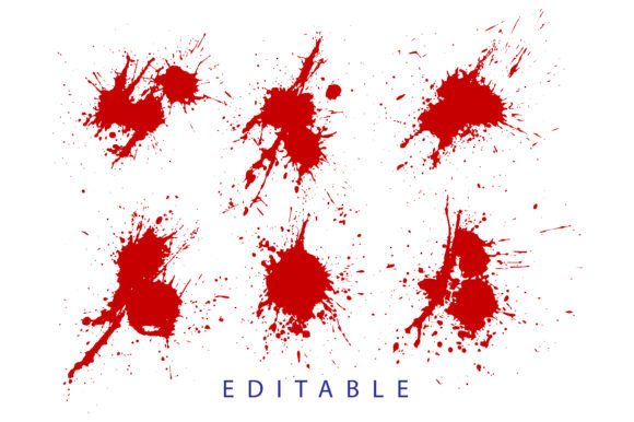 Download Ink Grunge Blood Vector Blots Background - Vector Collection