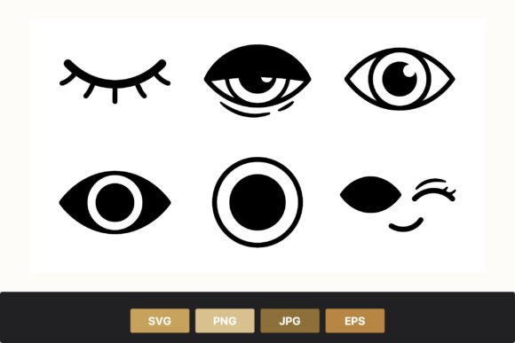Download Eye Vector Icon Set Black and White - Vector Collection