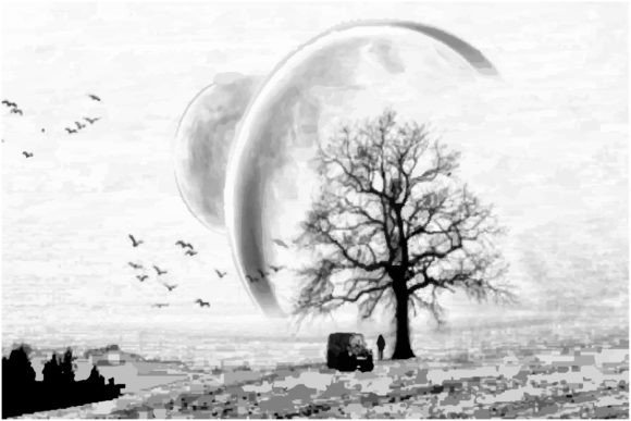 Download Mountain and Tree Line Art Silhouette - Line art silhouette Collection
