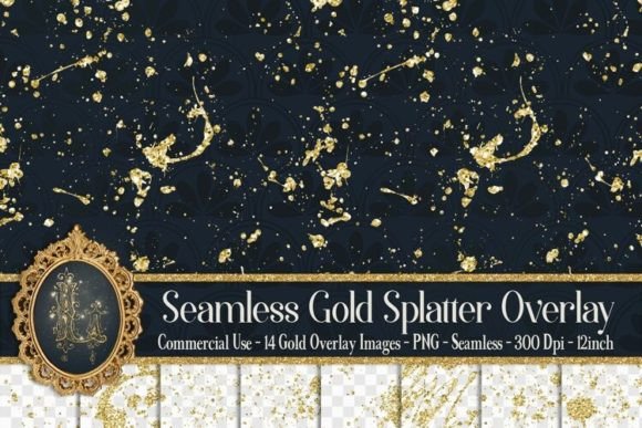 Download Seamless Gold Glitter Splatter Overlay - Premium Resources