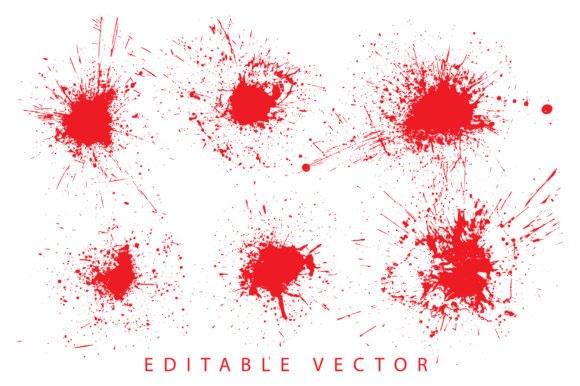 Download Ink Grunge Blood Vector Blots Background - Vector Collection